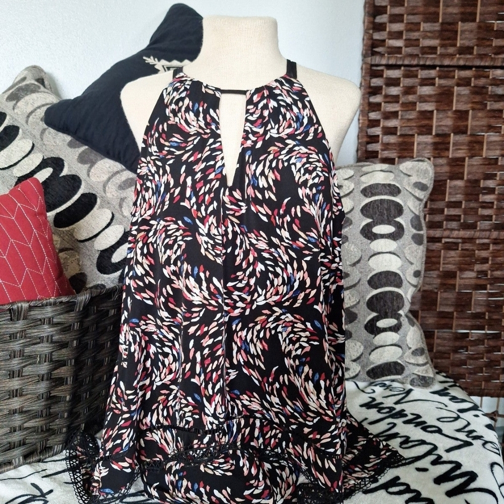 White House Black Market Asymmetrical Cut Out Tank Top